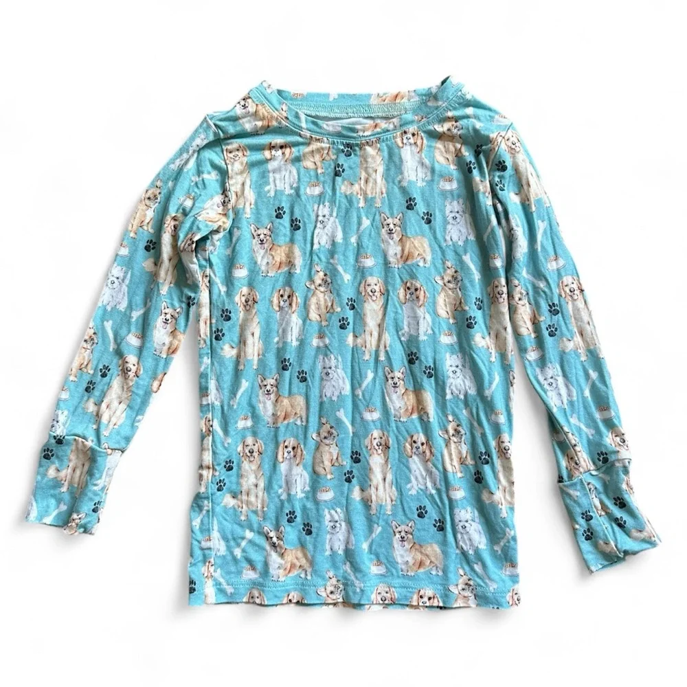 Lev Baby Bamboo Pajama Set Blue Dog Print Size 3T Soft Sleepwear Loungewear
